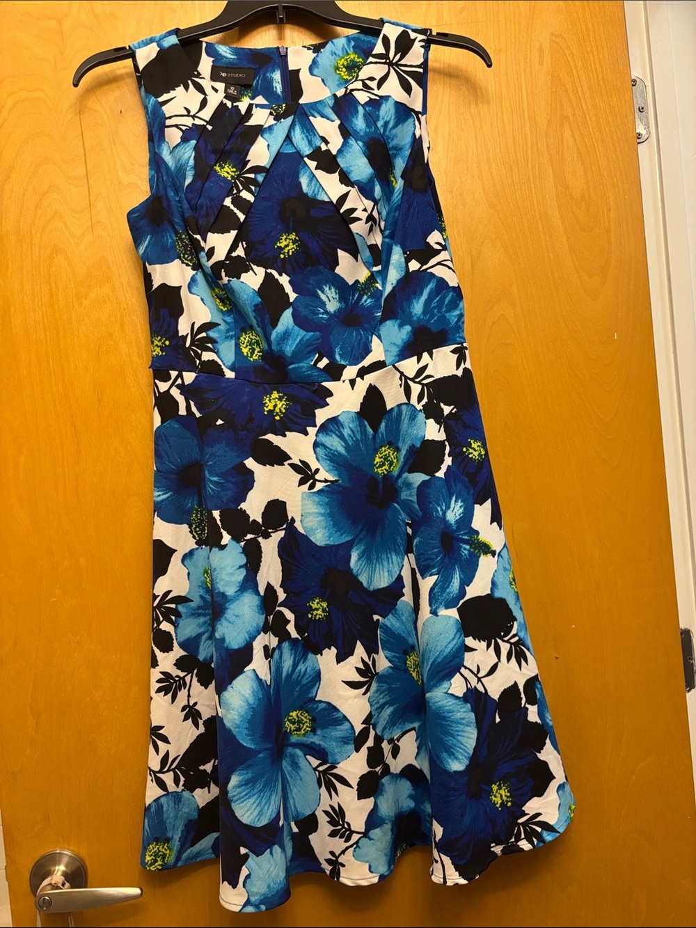 Fun bright blue floral dress